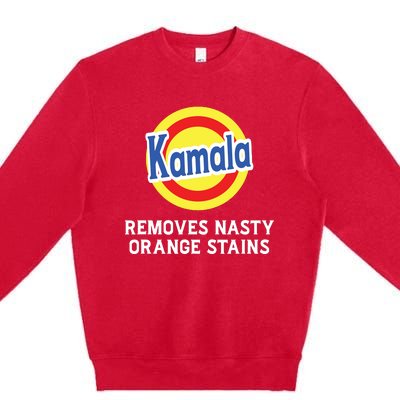 Vote Kamala Removes Nasty Orange Stains Detergent Funny Premium Crewneck Sweatshirt