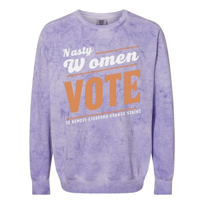 Vote Kamala Removes Nasty Orange Stains Funny Colorblast Crewneck Sweatshirt