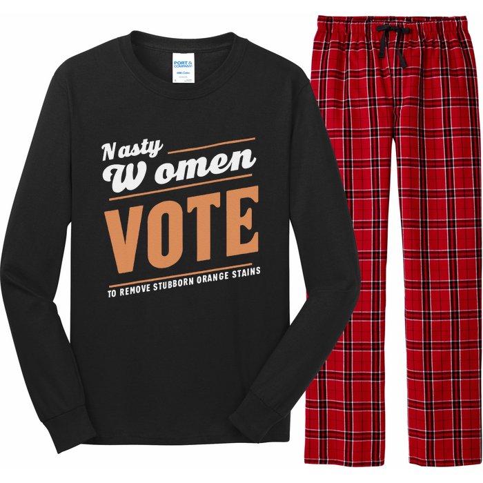 Vote Kamala Removes Nasty Orange Stains Funny Long Sleeve Pajama Set