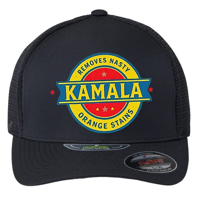 Vote Kamala Removes Nasty Orange Stains Funny Flexfit Unipanel Trucker Cap