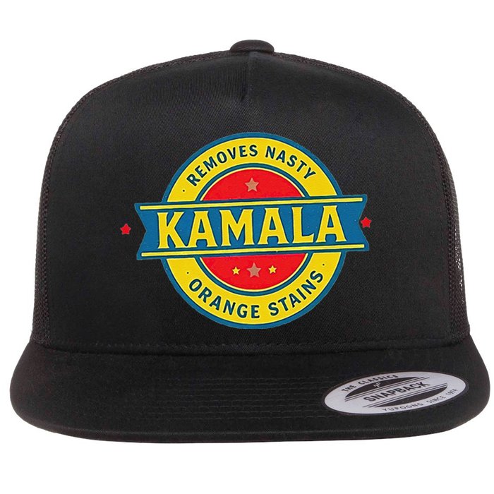 Vote Kamala Removes Nasty Orange Stains Funny Flat Bill Trucker Hat