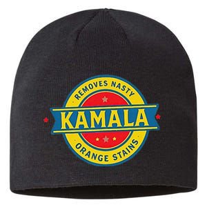 Vote Kamala Removes Nasty Orange Stains Funny Sustainable Beanie