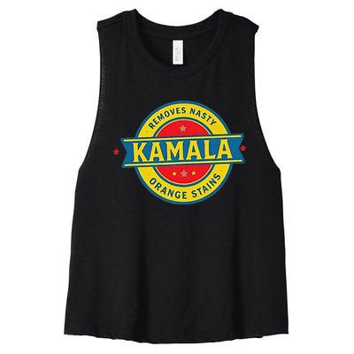 Vote Kamala Removes Nasty Orange Stains Funny Women's Racerback Cropped Tank