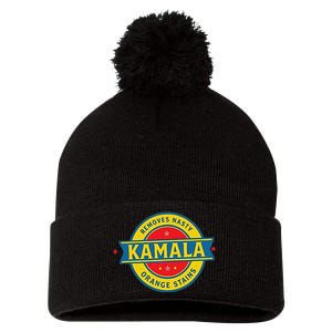 Vote Kamala Removes Nasty Orange Stains Funny Pom Pom 12in Knit Beanie