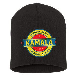 Vote Kamala Removes Nasty Orange Stains Funny Short Acrylic Beanie