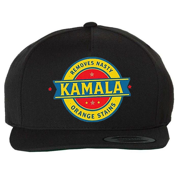 Vote Kamala Removes Nasty Orange Stains Funny Wool Snapback Cap