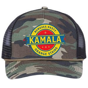 Vote Kamala Removes Nasty Orange Stains Funny Retro Rope Trucker Hat Cap