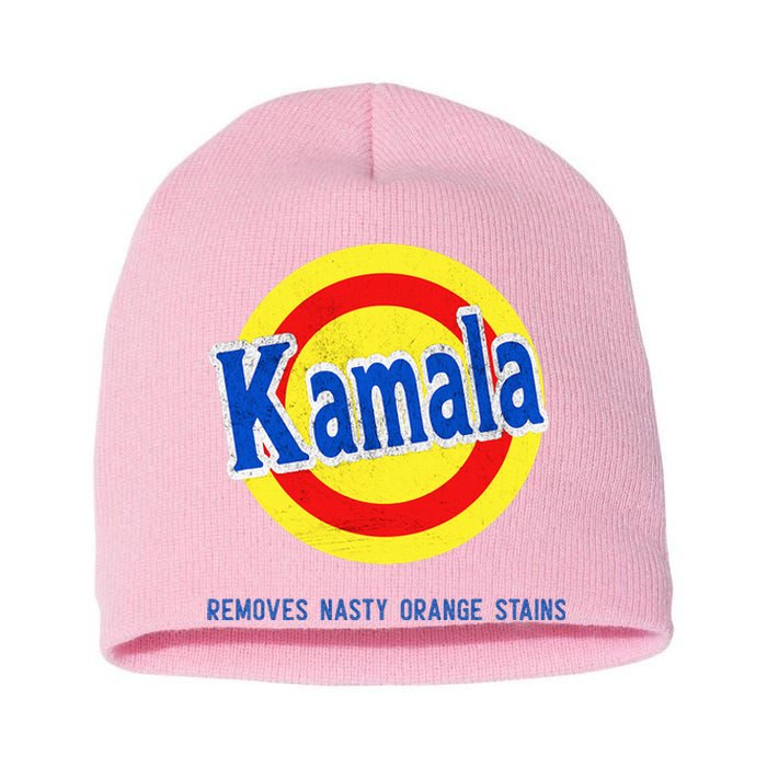 Vote Kamala Removes Nasty Orange Stains Short Acrylic Beanie