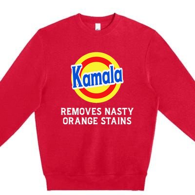 Vote Kamala Removes Nasty Orange Stains Detergent Premium Crewneck Sweatshirt