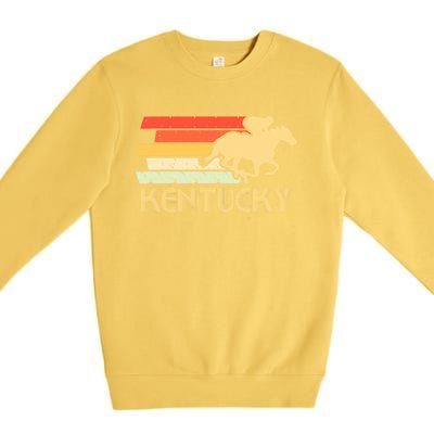 Vintage Kentucky Retro Horse Racing Derby Gift Premium Crewneck Sweatshirt