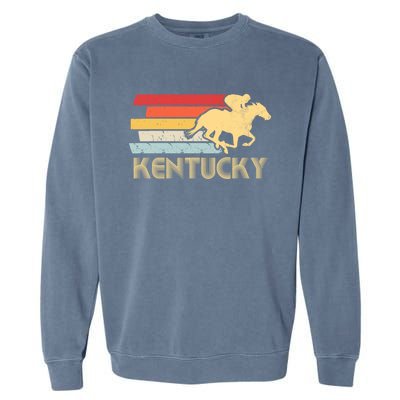 Vintage Kentucky Retro Horse Racing Derby Gift Garment-Dyed Sweatshirt