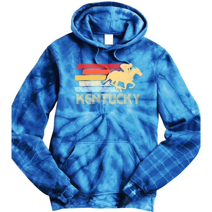 Vintage Kentucky Retro Horse Racing Derby Gift Tie Dye Hoodie