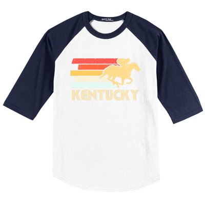 Vintage Kentucky Retro Horse Racing Derby Gift Baseball Sleeve Shirt