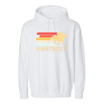 Vintage Kentucky Retro Horse Racing Derby Gift Garment-Dyed Fleece Hoodie