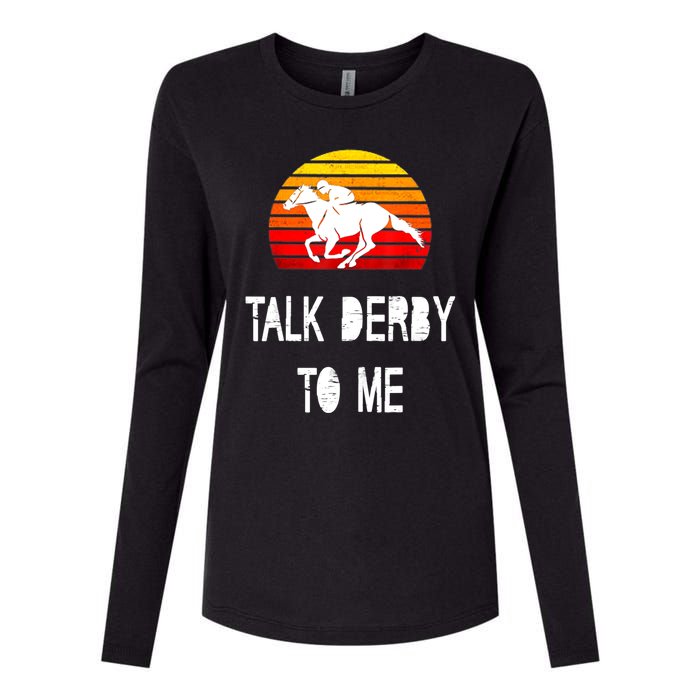 Vintage Kentucky Retro Horse Racing Derby Day Womens Cotton Relaxed Long Sleeve T-Shirt