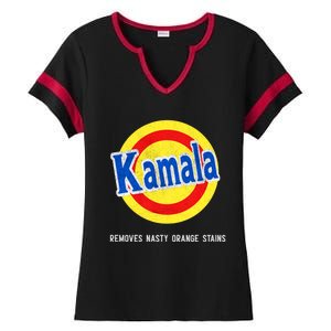 Vote Kamala Removes Nasty Orange Stains Funny Ladies Halftime Notch Neck Tee