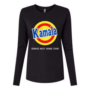 Vote Kamala Removes Nasty Orange Stains Funny Womens Cotton Relaxed Long Sleeve T-Shirt