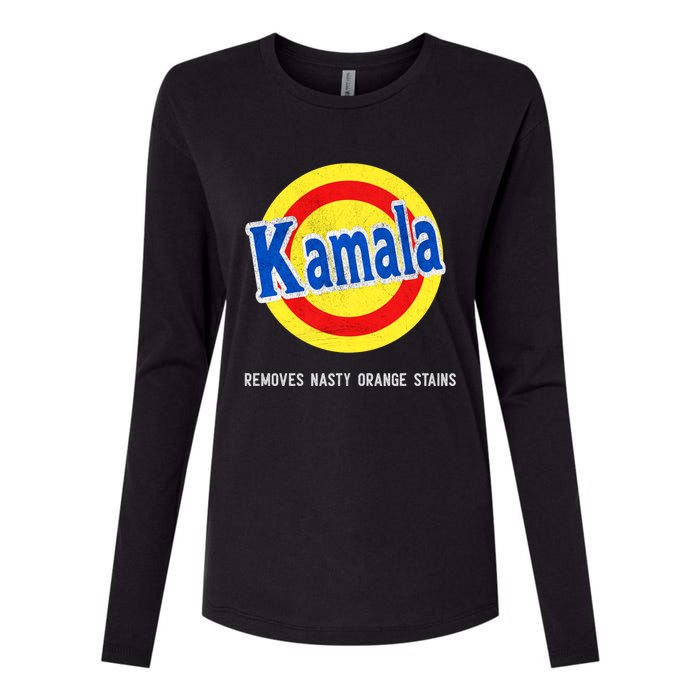 Vote Kamala Removes Nasty Orange Stains Funny Womens Cotton Relaxed Long Sleeve T-Shirt