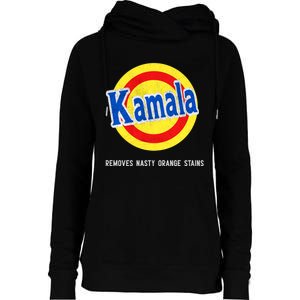 Vote Kamala Removes Nasty Orange Stains Funny Womens Funnel Neck Pullover Hood