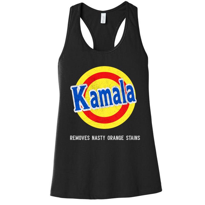 Vote Kamala Removes Nasty Orange Stains Funny Women's Racerback Tank