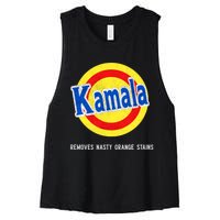 Vote Kamala Removes Nasty Orange Stains Funny Women's Racerback Cropped Tank