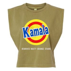 Vote Kamala Removes Nasty Orange Stains Funny Garment-Dyed Women's Muscle Tee