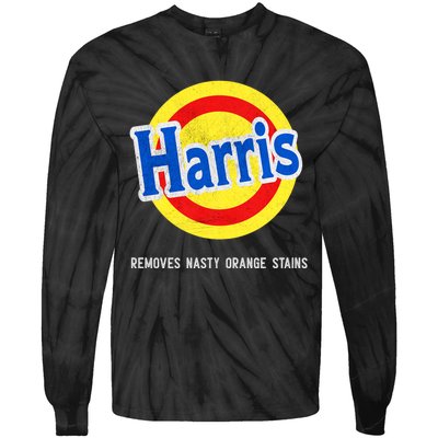 Vote Kamala Removes Nasty Orange Stains Funny Tie-Dye Long Sleeve Shirt