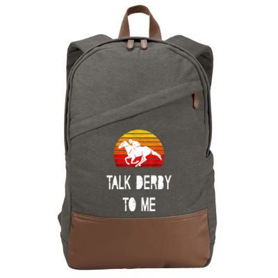 Vintage Kentucky Retro Horse Racing Derby Day Cotton Canvas Backpack