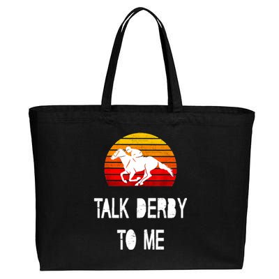 Vintage Kentucky Retro Horse Racing Derby Day Cotton Canvas Jumbo Tote