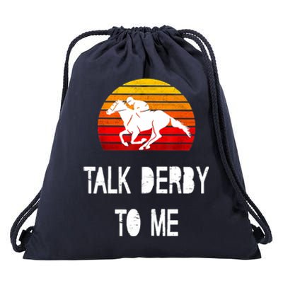 Vintage Kentucky Retro Horse Racing Derby Day Drawstring Bag