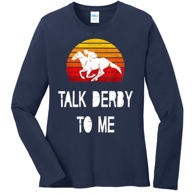 Vintage Kentucky Retro Horse Racing Derby Day Ladies Long Sleeve Shirt