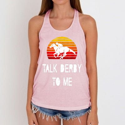 Vintage Kentucky Retro Horse Racing Derby Day Women's Knotted Racerback Tank