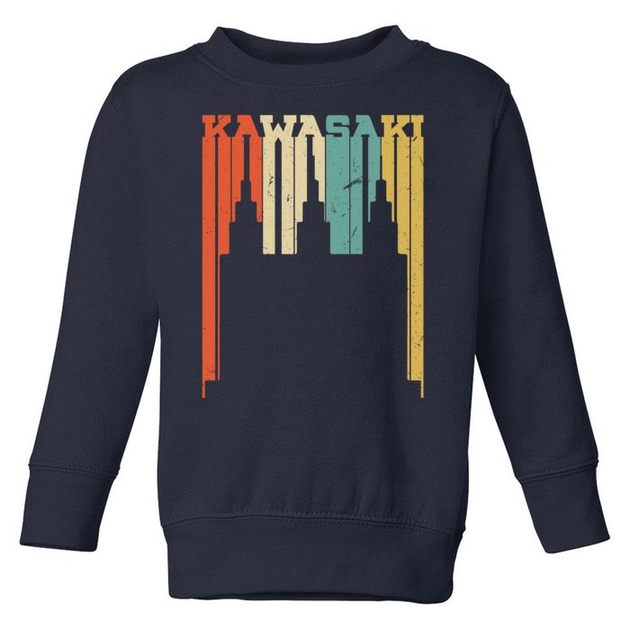 Vintage Kawasaki Skyline Silhouette Toddler Sweatshirt