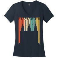 Vintage Kawasaki Skyline Silhouette Women's V-Neck T-Shirt