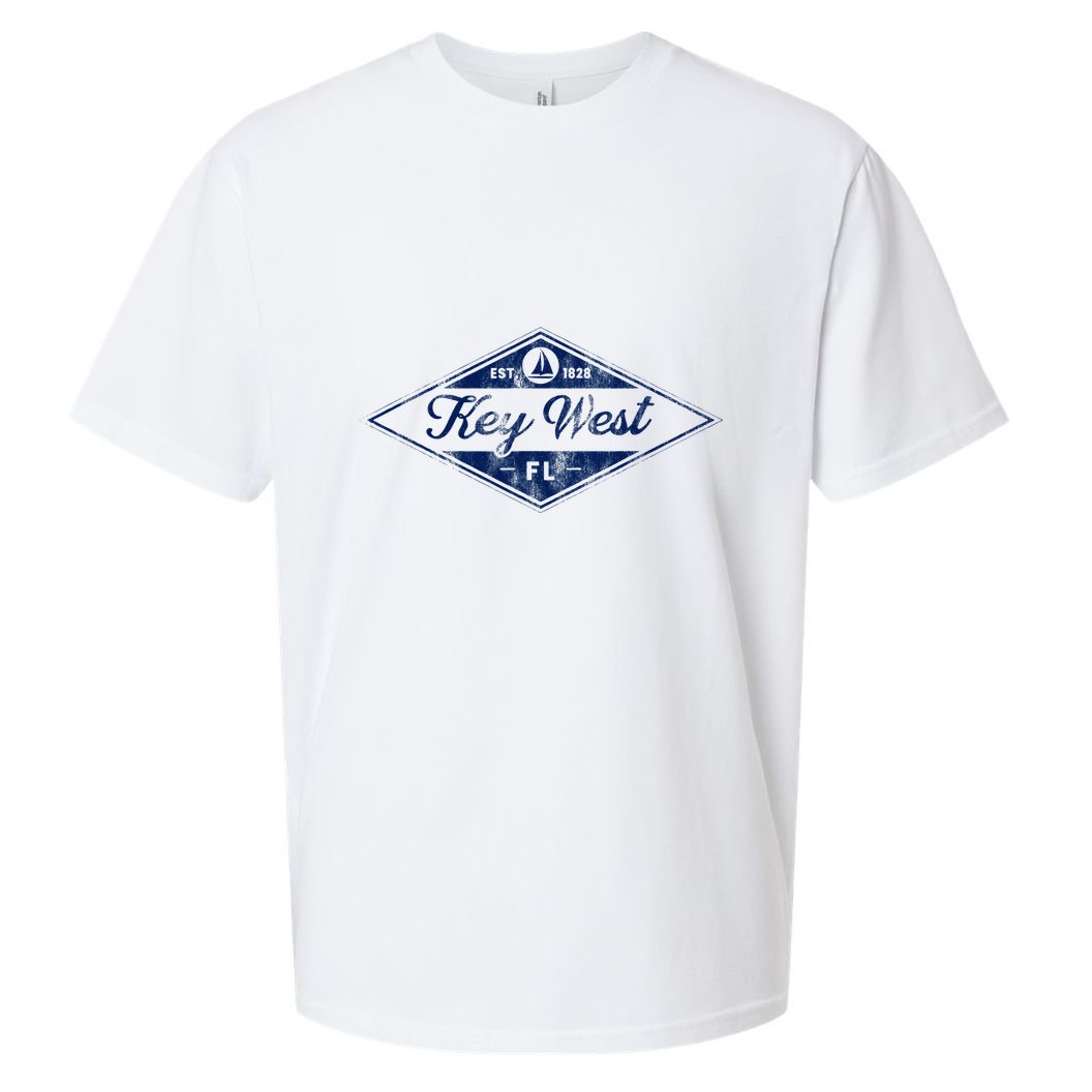 Vintage Key West Florida Keys Established 1828 Beach Boating Sueded Cloud Jersey T-Shirt