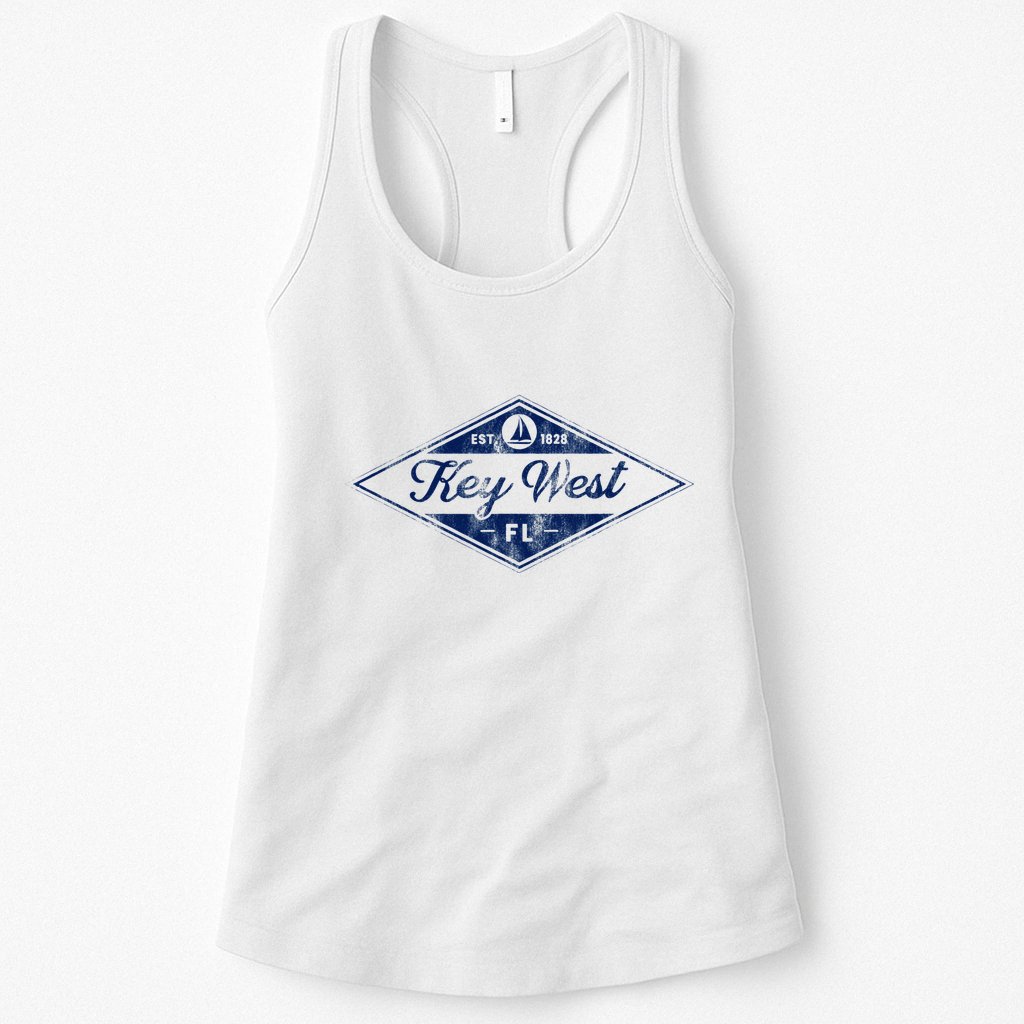 Vintage Key West Florida Keys Established 1828 Beach Boating Womens Tank Top
