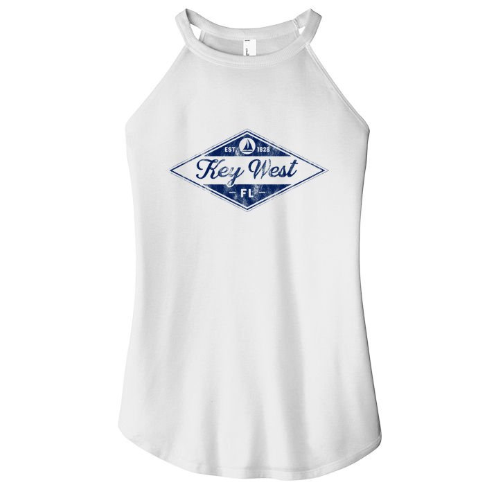 Vintage Key West Florida Keys Established 1828 Beach Boating Women's Perfect Tri Rocker Tank