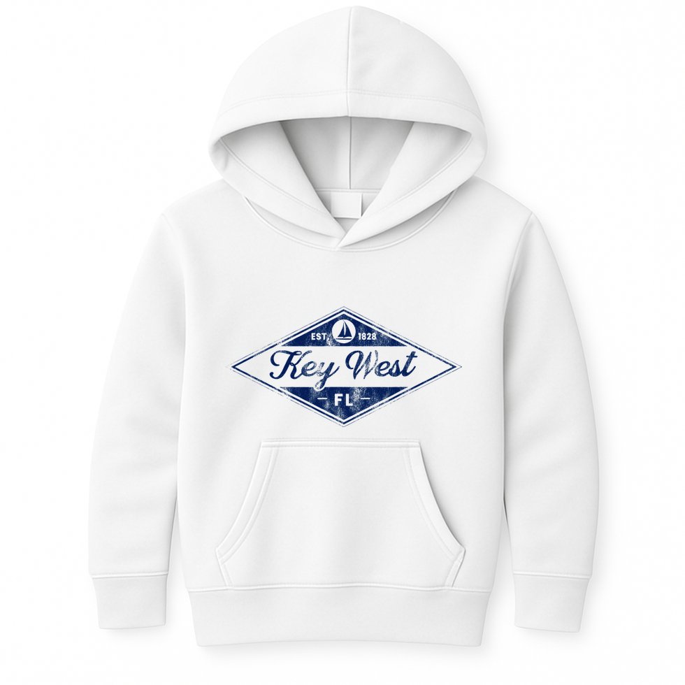 Vintage Key West Florida Keys Established 1828 Beach Boating Kids Hoodie