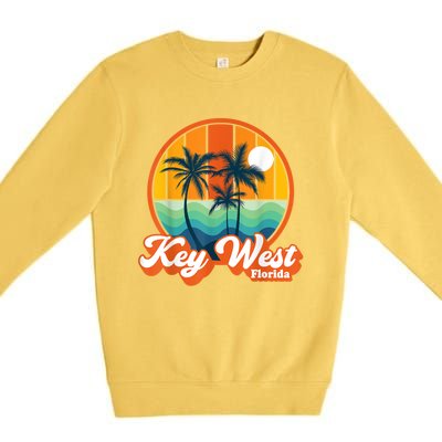 Vintage Key West Florida Keys Retro 70s Beach Vacation Premium Crewneck Sweatshirt