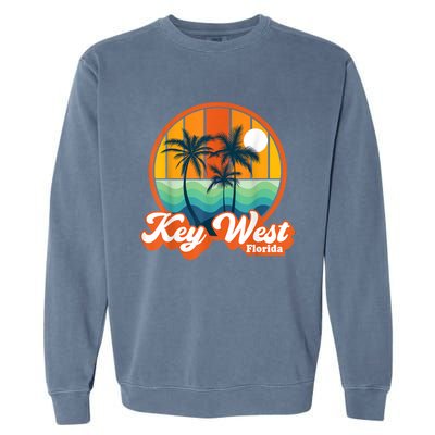 Vintage Key West Florida Keys Retro 70s Beach Vacation Garment-Dyed Sweatshirt