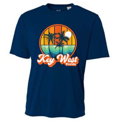 Vintage Key West Florida Keys Retro 70s Beach Vacation Cooling Performance Crew T-Shirt