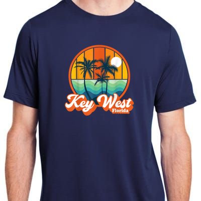 Vintage Key West Florida Keys Retro 70s Beach Vacation Adult ChromaSoft Performance T-Shirt