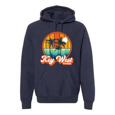 Vintage Key West Florida Keys Retro 70s Beach Vacation Premium Hoodie