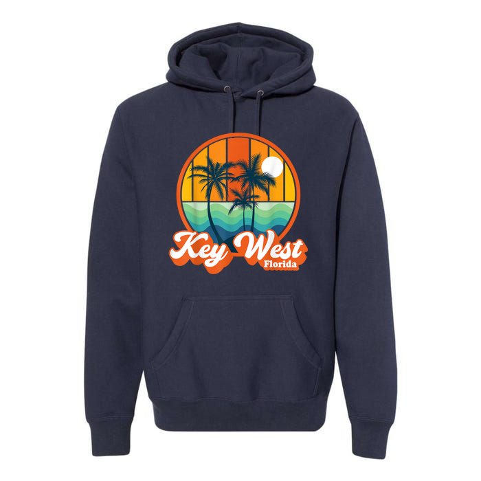 Vintage Key West Florida Keys Retro 70s Beach Vacation Premium Hoodie