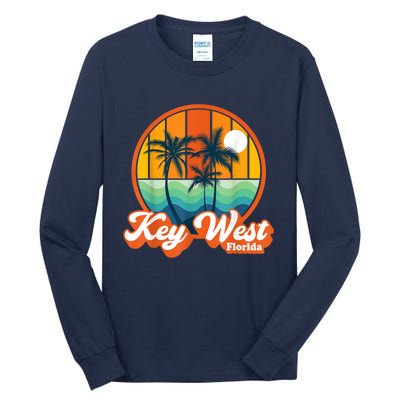 Vintage Key West Florida Keys Retro 70s Beach Vacation Tall Long Sleeve T-Shirt