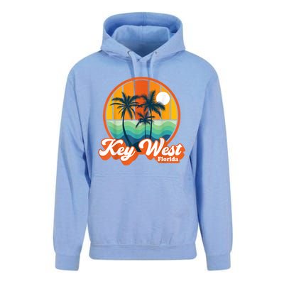 Vintage Key West Florida Keys Retro 70s Beach Vacation Unisex Surf Hoodie