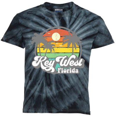 Vintage Key West Florida Keys Retro 70's Beach Vacation Kids Tie-Dye T-Shirt