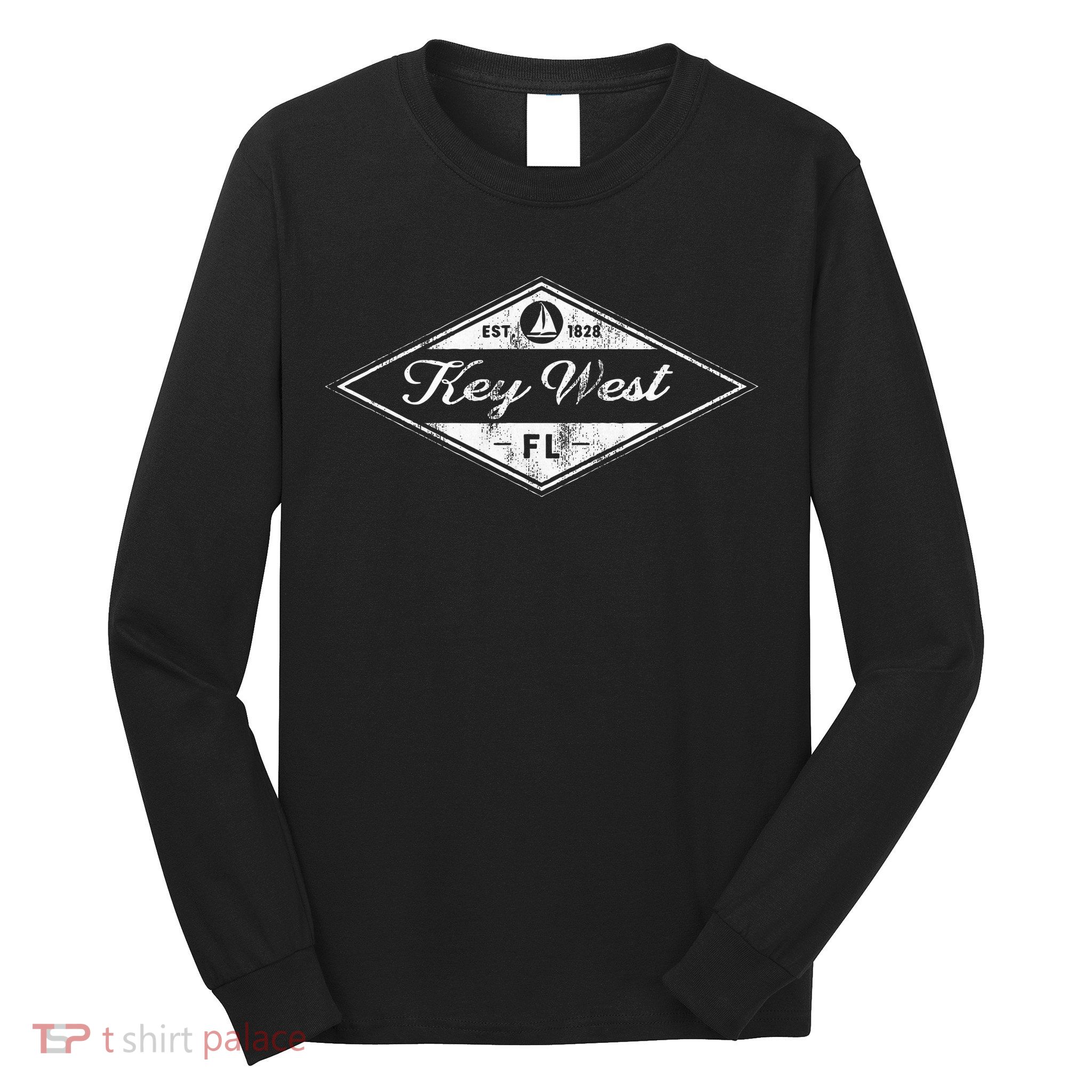 Vintage Key West Florida Keys Established 1828 Beach Boating Long Sleeve Shirt