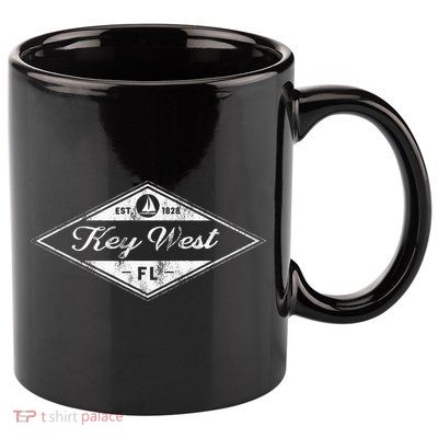 Vintage Key West Florida Keys Established 1828 Beach Boating 11oz C Handle Ceramic Mug