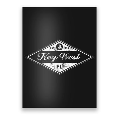 Vintage Key West Florida Keys Established 1828 Beach Boating Poster